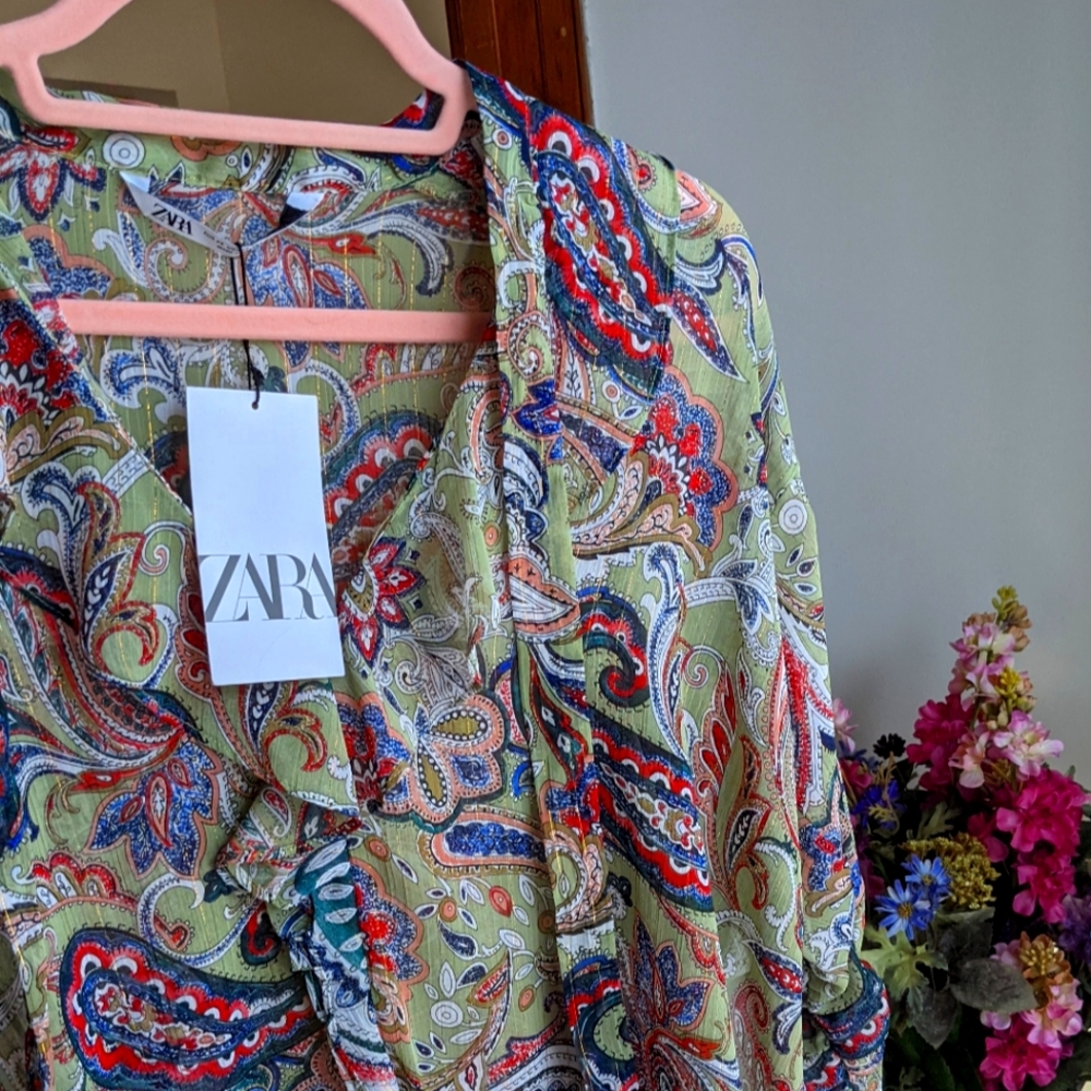 Zara retro blouse